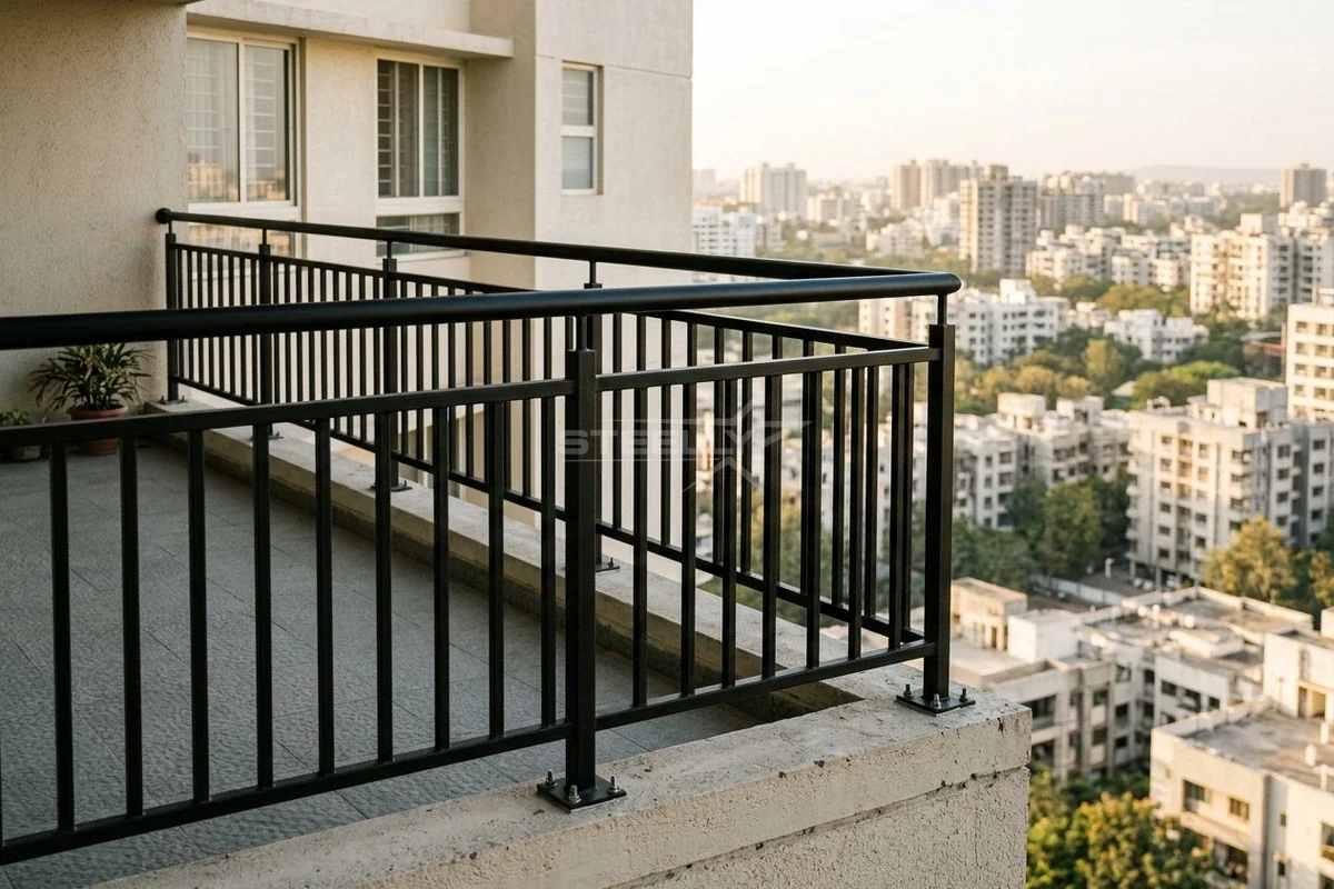 Balcony railing design 2 in Dehradun by STEELLY
