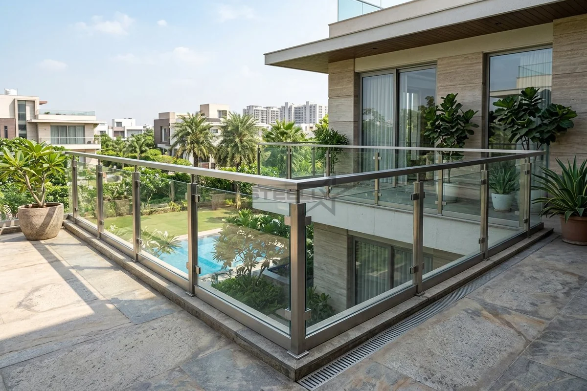 Glass railing design 1 in Dehradun by STEELLY