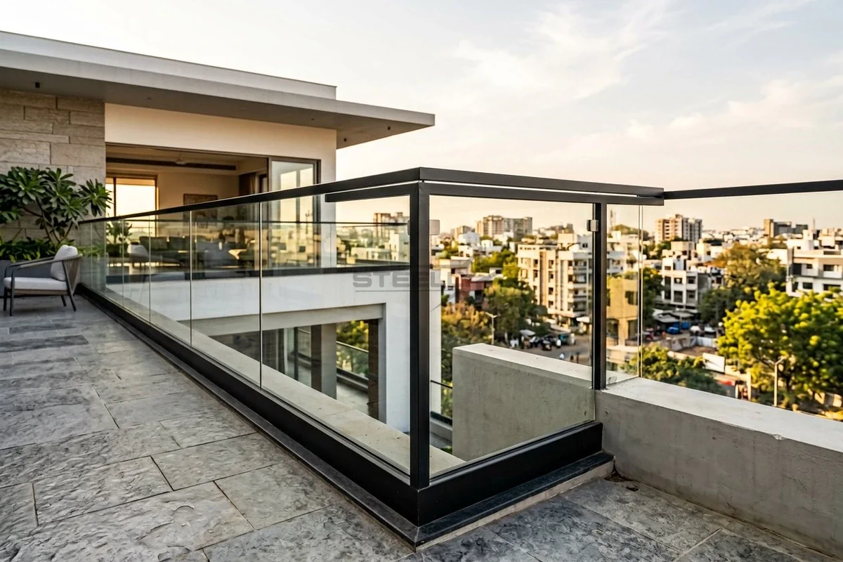 Glass railing design 3 in Dehradun by STEELLY