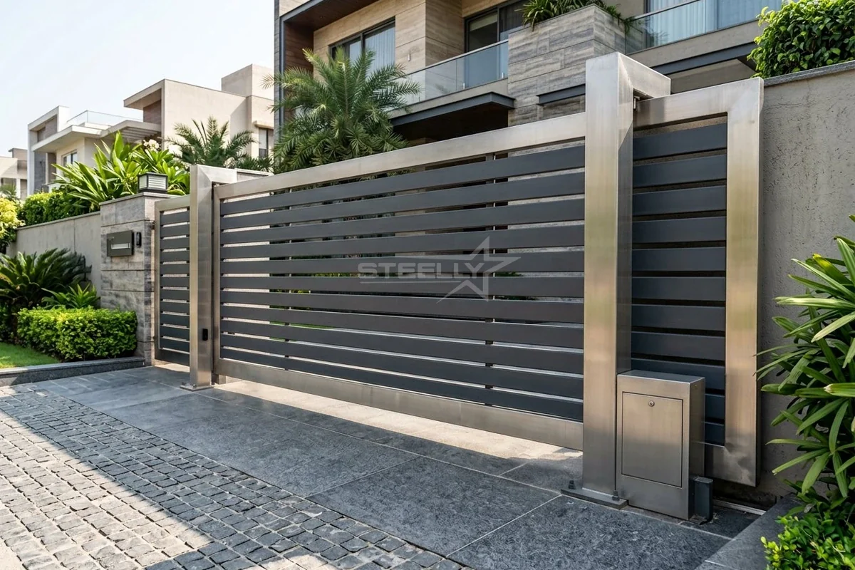 Automatic stainless steel gate in Dehradun by STEELLY – photo 1