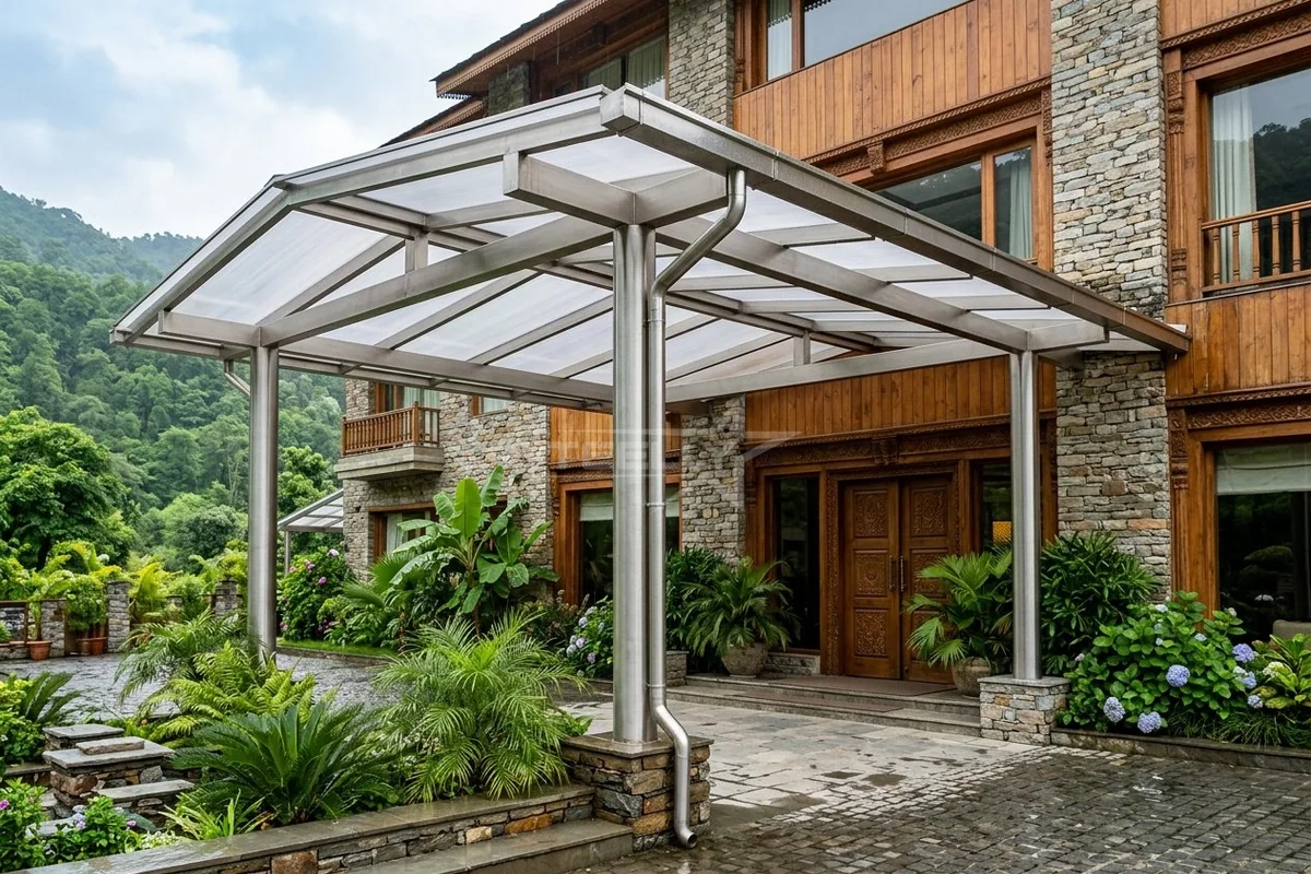 Stainless steel canopy in Dehradun by STEELLY – photo 2