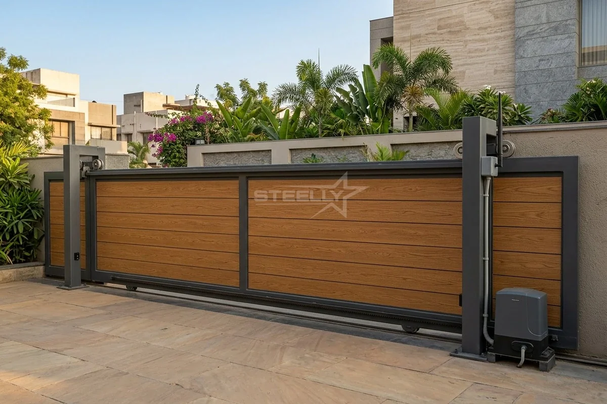 HPL panel stainless steel gate in Dehradun by STEELLY – photo 2