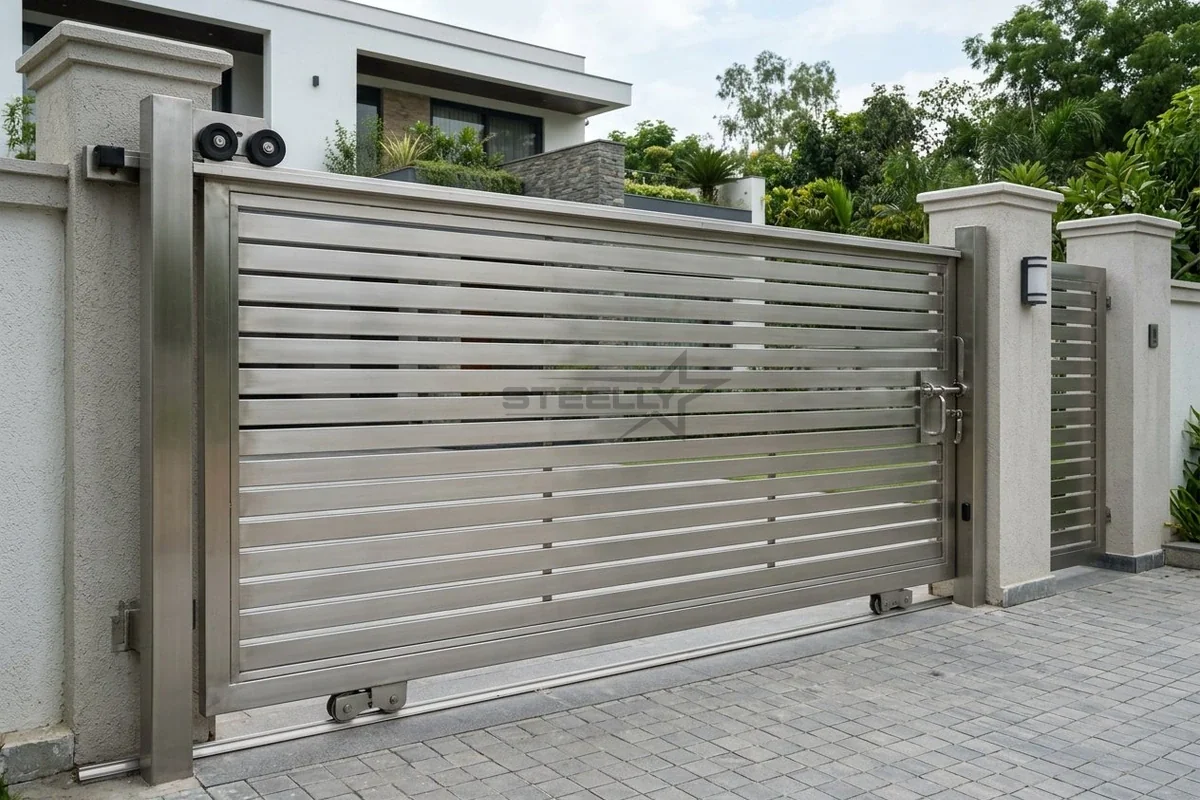 Stainless steel sliding gate in Dehradun by STEELLY – photo 2