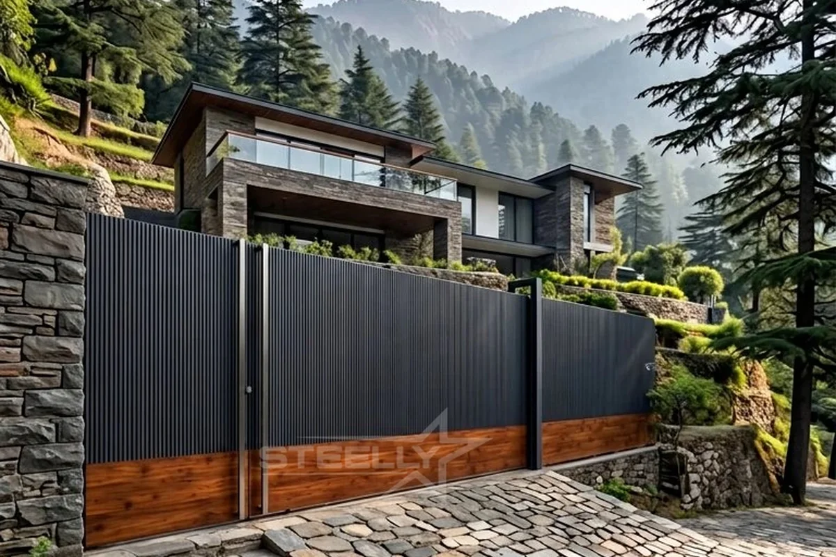 Aluminium profile gate project installed in Dehradun by STEELLY – photo 1