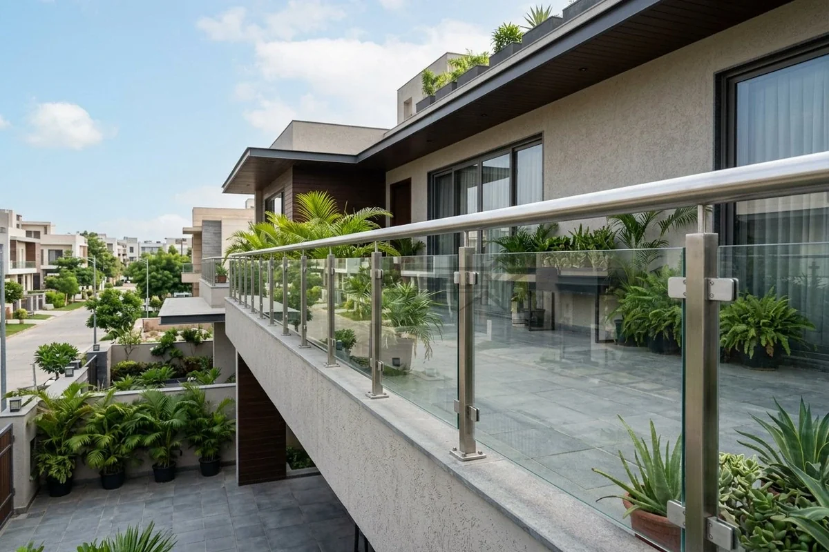 Stainless steel balcony railing project installed in Dehradun by STEELLY – photo 1