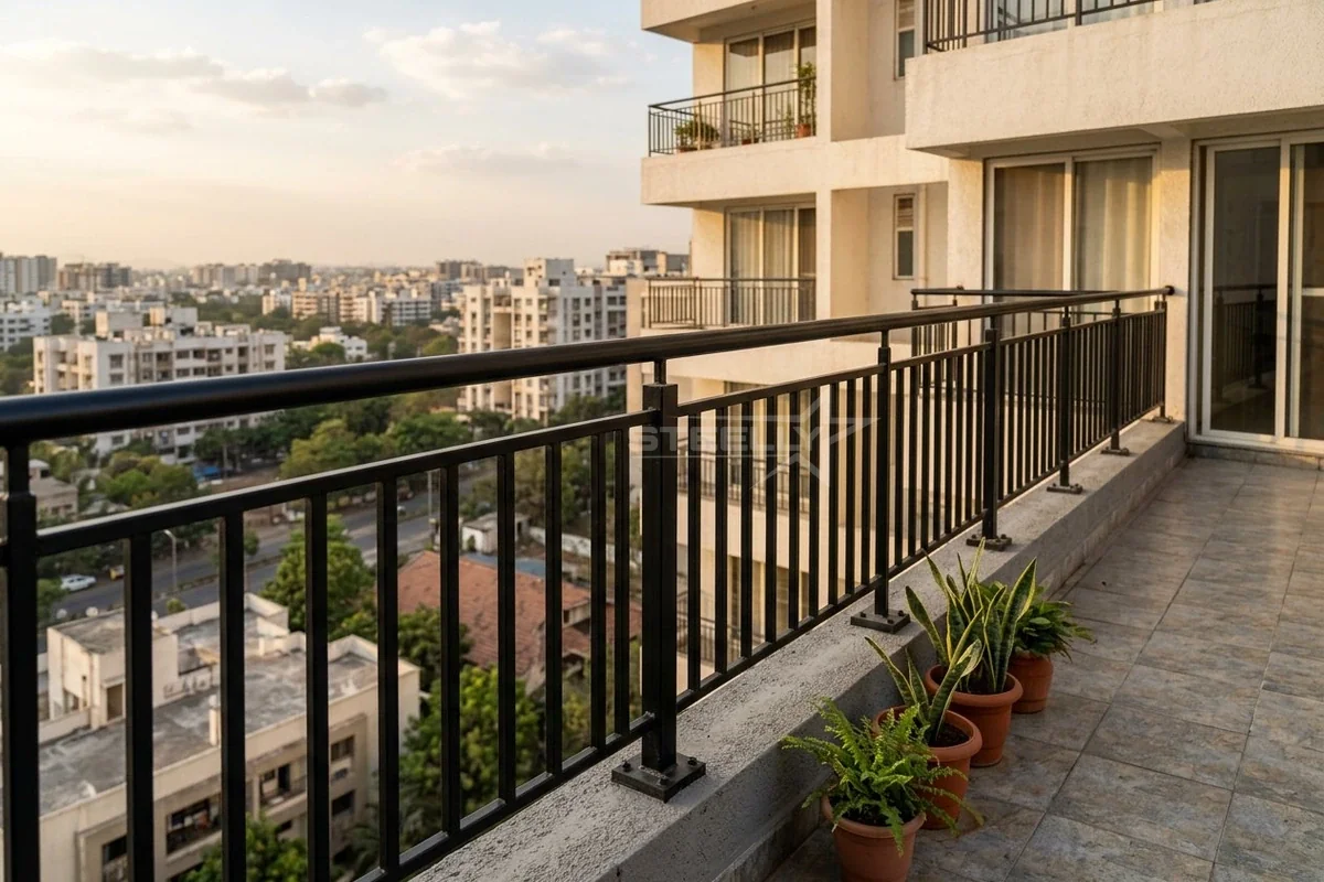 Stainless steel balcony railing project installed in Dehradun by STEELLY – photo 2