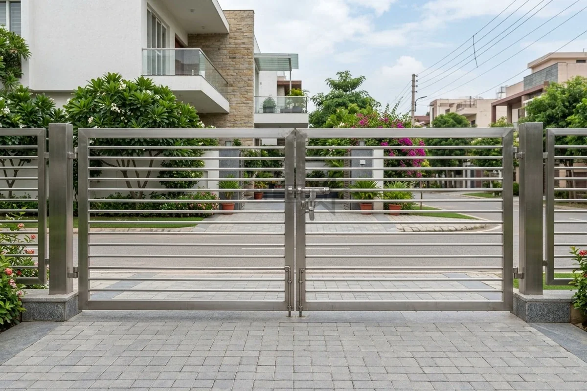 Stainless steel gate project installed in Dehradun by STEELLY – photo 1