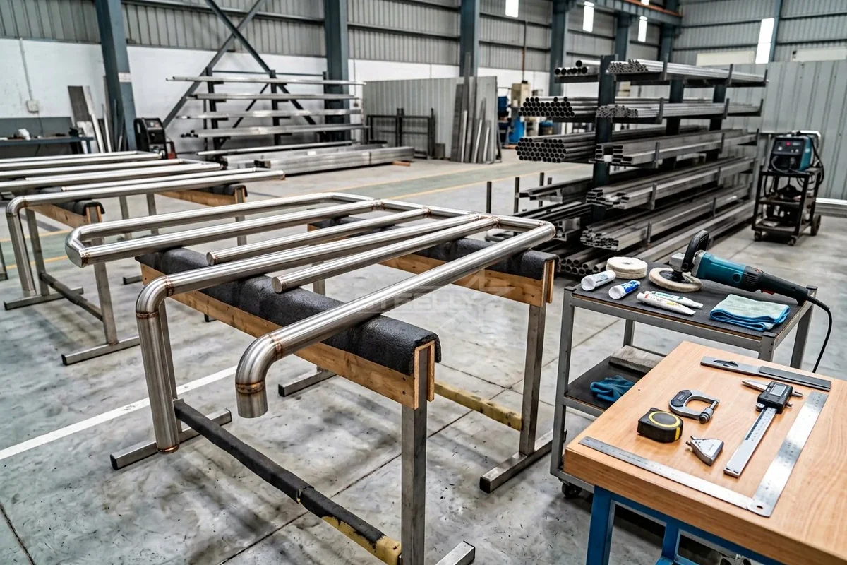 TIG welding of stainless steel at STEELLY workshop