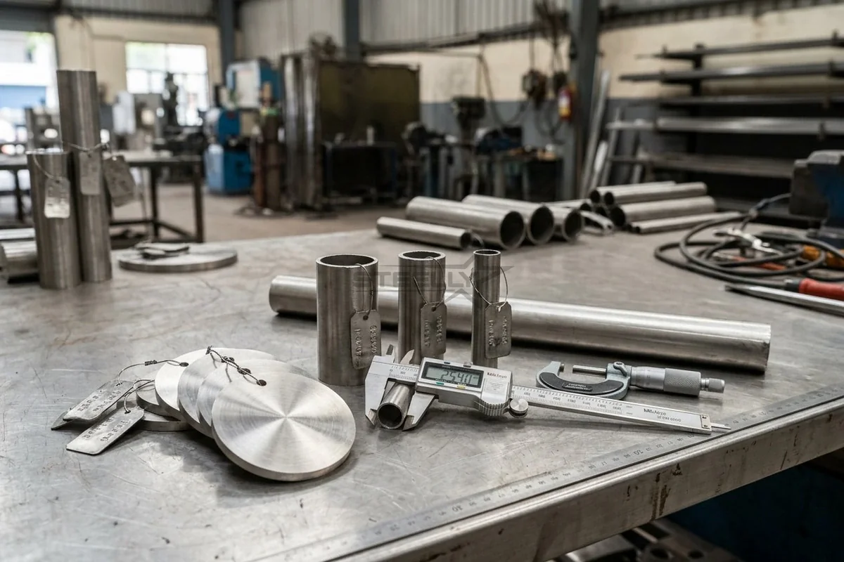 Genuine SS 304 raw material at STEELLY workshop